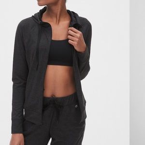 GapFit full zip hoodie in brushed tech jersey